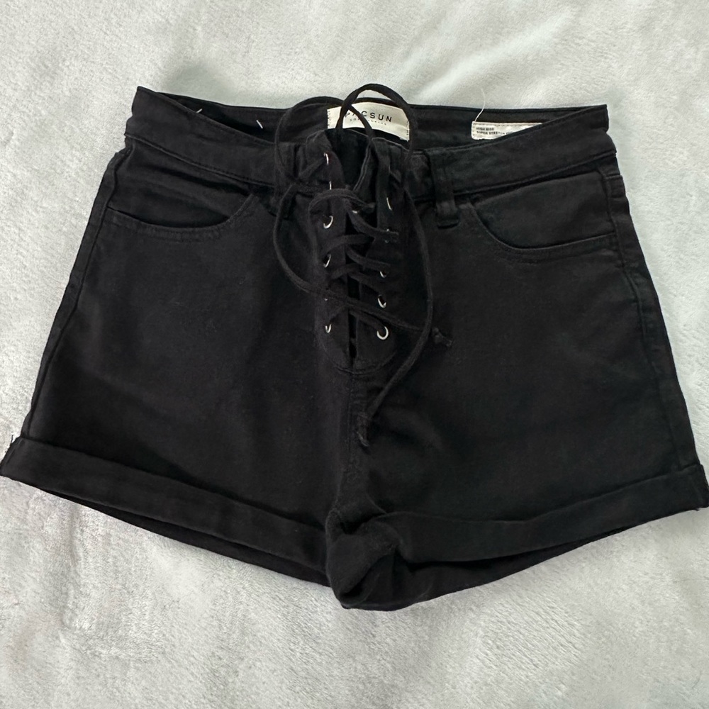 Black Shorts with Tie - Picture 2 of 5